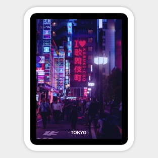 Tokyo Street Neon Synthwave Sticker